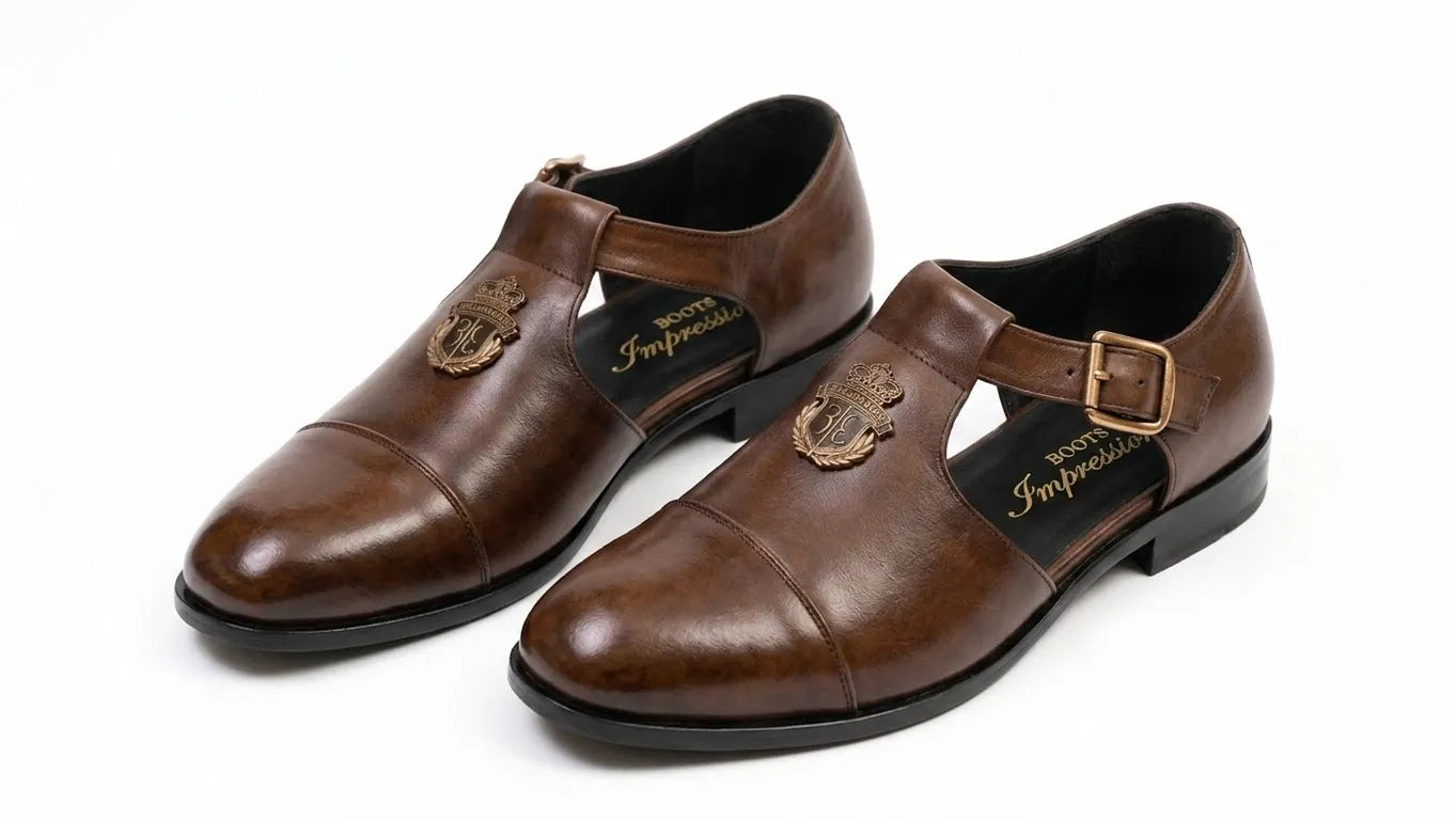 Formal shoe Typed Sandal-  Brown