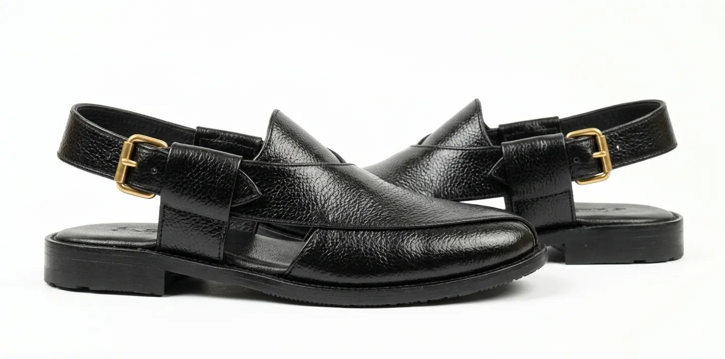 Mild Leather Peshawari-Black