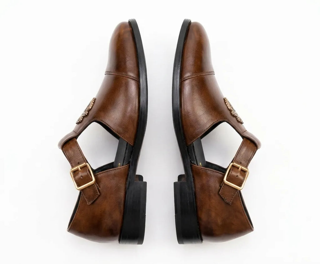 Formal shoe Typed Sandal-  Brown