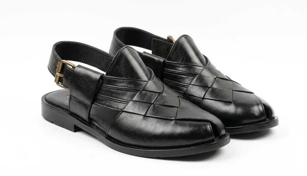 Peshawari- Checkered Patent Black and Brown Color