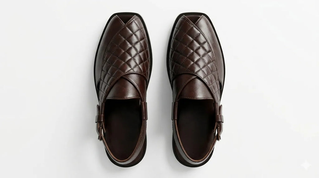 The Textured Kaptaan Peshawari - (Brown & Black)