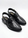Peshawari- Paroi Designed Leather Sandal - Brown & Black