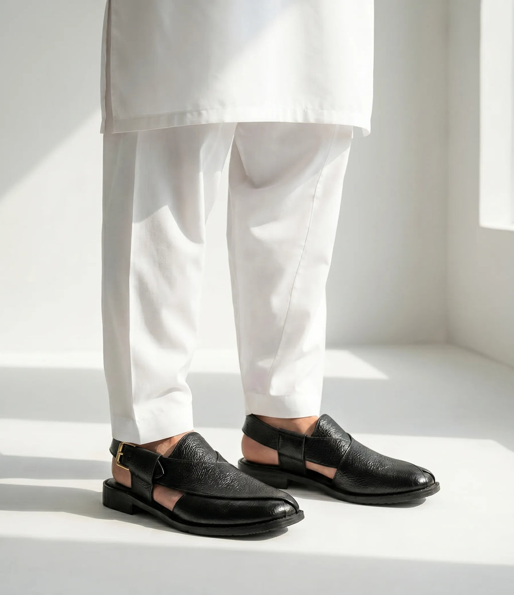 Mild Leather Peshawari-Black