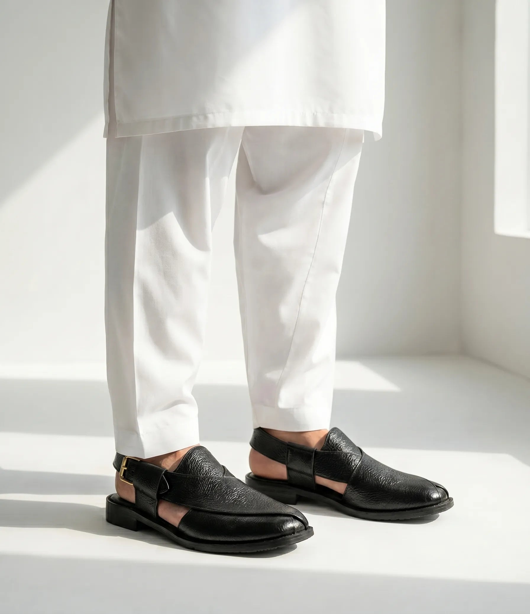 Mild Leather Peshawari-Black