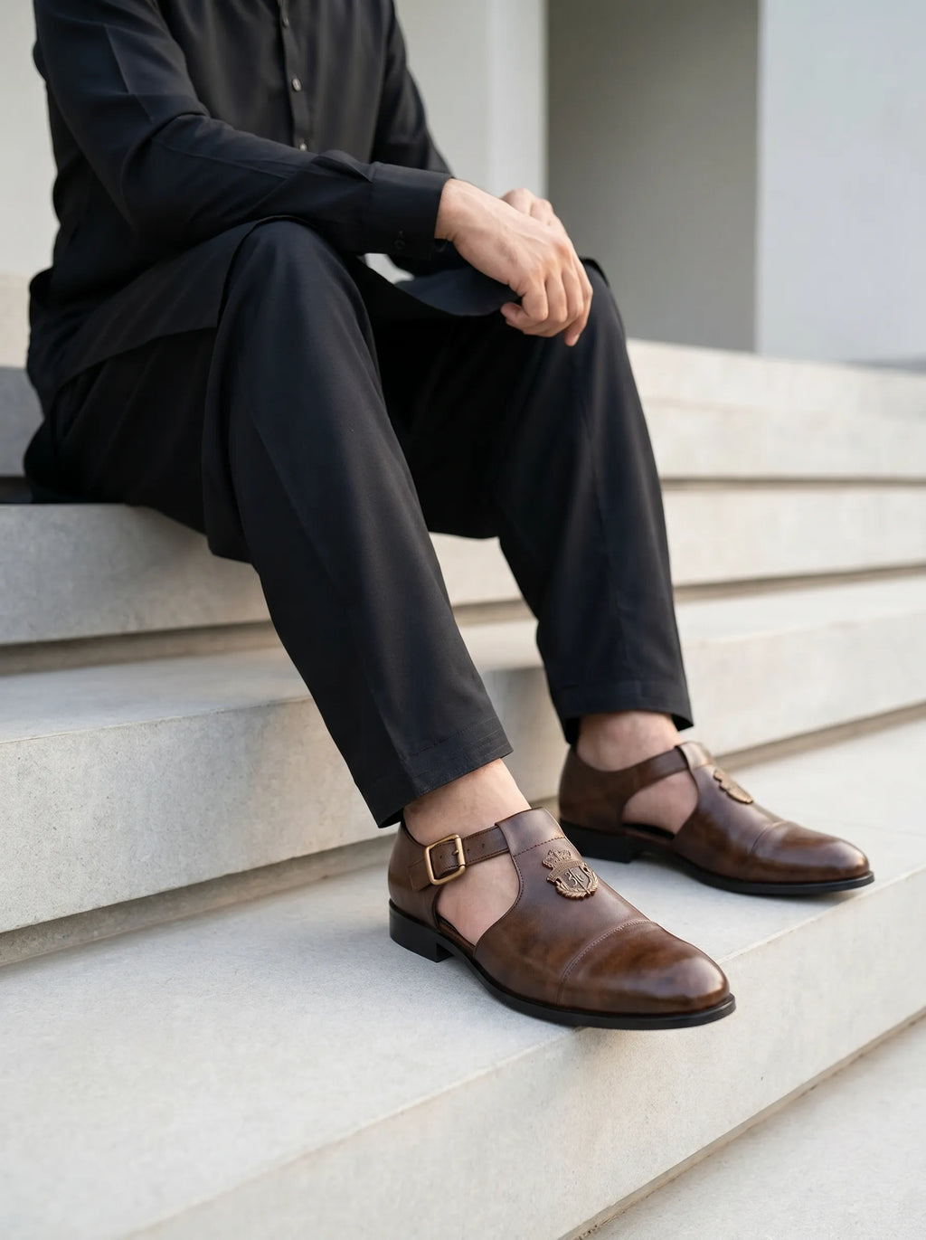 Formal shoe Typed Sandal-  Brown