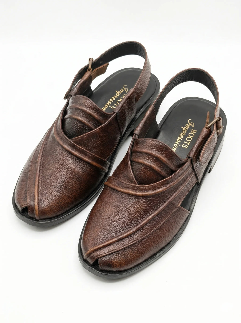 The Sultan’s Sandal - Strip Pattern Black and Brown color